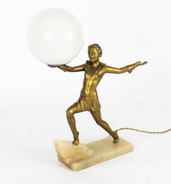 Antique Art Deco Gilded Dancing Lady Lamp c.1920 | Ref. no. 09133 | Regent Antiques