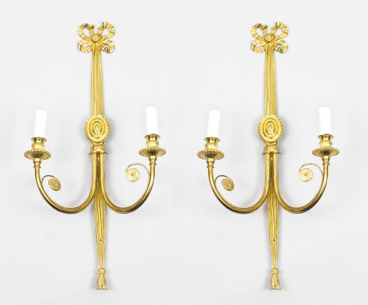 Antique Pair Large French Louis XVI Ormolu Wall Lights Late 19th C | Ref. no. 09152a | Regent Antiques