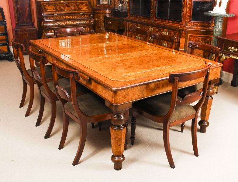Antique Victorian Pollard Oak Snooker Dining Table 8 Chairs 19th Antique Victorian Pollard Oak Snooker Dining Table 8 Chairs 19th C Ref No