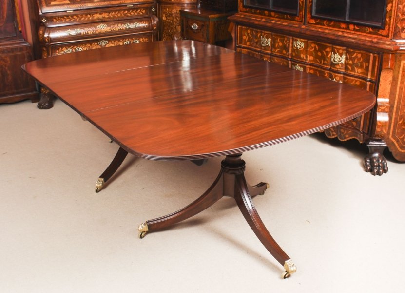 Antique 7ft George III Regency Flame Mahogany Twin Pillar Dining Table  19th C | Ref. no. 09211 | Regent Antiques