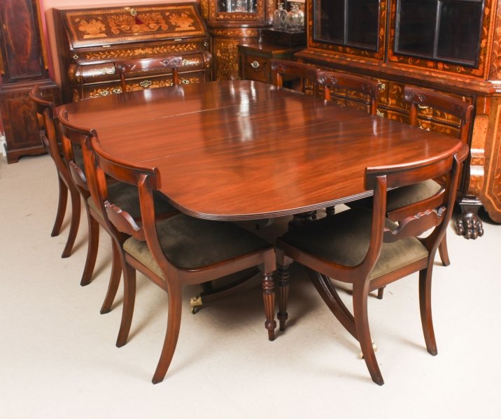 Antique George Iii Ref No 09211a Regent Antiques Antique George Iii Regency Dining Table 19th C With 8 Bespoke Chairs Ref
