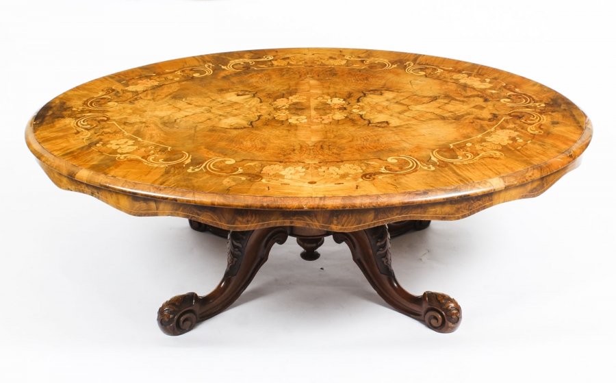 Antique Burr Walnut Marquetry Oval Coffee Table 19th Century | Ref. no. 09268 | Regent Antiques