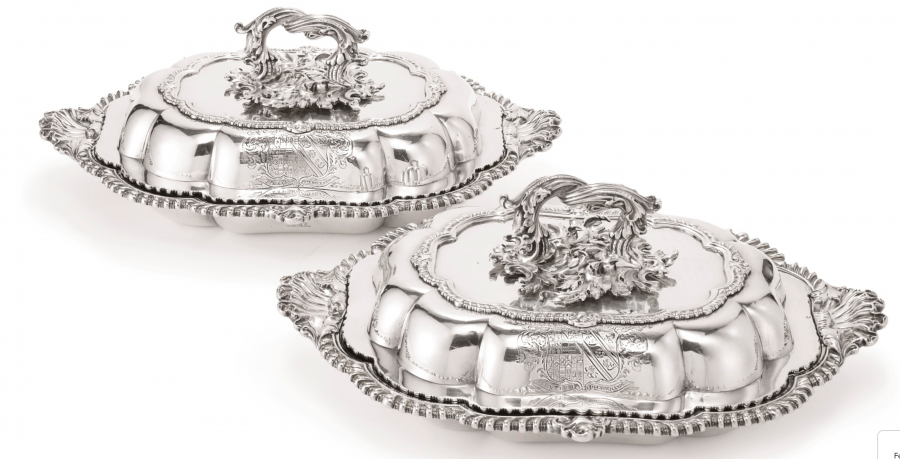 Antique Pair Sterling Silver Entree Dishes and Covers, Paul Storr, London 1838 | Ref. no. 09304 | Regent Antiques