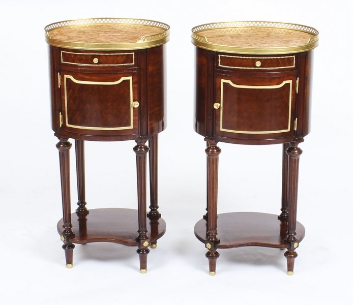 Antique Pair Parquetry  & Ormolu Mounted  Bedside Cabinets 19th C | Ref. no. 09321 | Regent Antiques