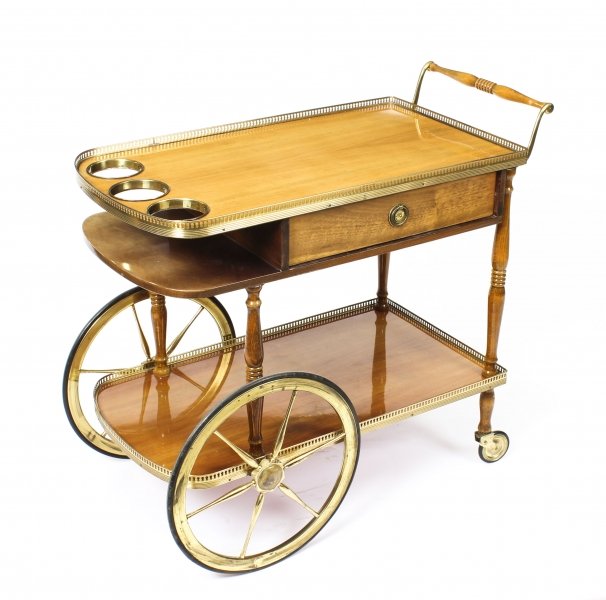 Mid Century English Birchwood Hostess Trolley  Dry Bar 20th C | Ref. no. 09358 | Regent Antiques