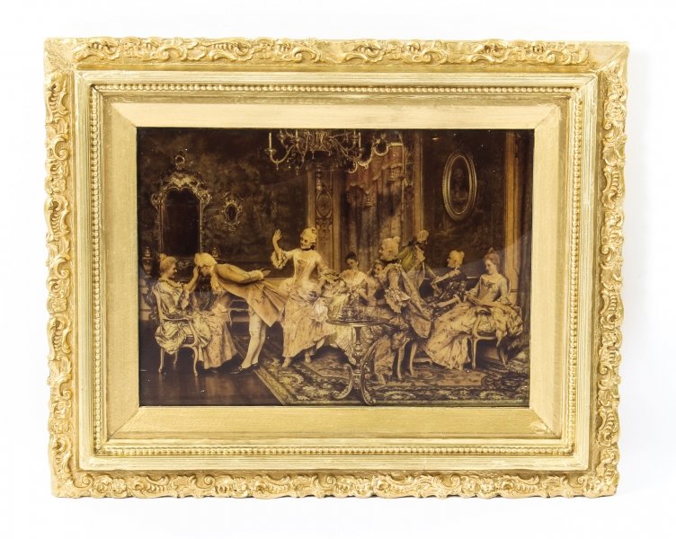 Antique Victorian Crystoleum Picture 18th C French Scene Painting 19th C | Ref. no. 09372a | Regent Antiques