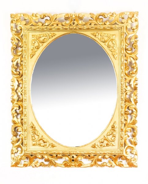 Antique Italian Giltwood Florentine Overmantle Mirror 19th Century -108x79cm | Ref. no. 09427 | Regent Antiques