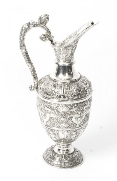 Antique Victorian Silver Cellini Claret Wine Jug Glasgow 1878  19th C | Ref. no. 09444 | Regent Antiques