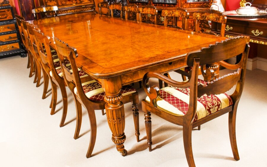 Antique  Pollard Oak Victorian Extending Dining Table 19th C & 12 Chairs | Ref. no. 09448e | Regent Antiques