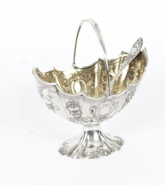 Antique Victorian Cased Sterling Silver Sugar Bowl & Sifter 1868  19th C | Ref. no. 09450 | Regent Antiques