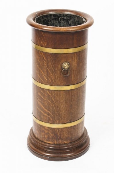 Antique George III Oak Brass Bound Umbrella Walking Stick Stand c.1820 19th C | Ref. no. 09458 | Regent Antiques
