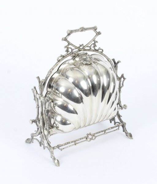 Antique Victorian Silver Plated Shell Folding Biscuit Box by Elkington 19thC | Ref. no. 09467 | Regent Antiques