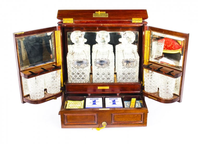 Antique Edwardian Three Liqueur & Cigar Table Cabinet Tantalus Dry Bar C1910 | Ref. no. 09487 | Regent Antiques