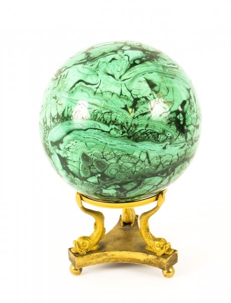Antique Large Polished Malachite and Ormolu Sphere Circa 1860 19th Century | Ref. no. 09505 | Regent Antiques