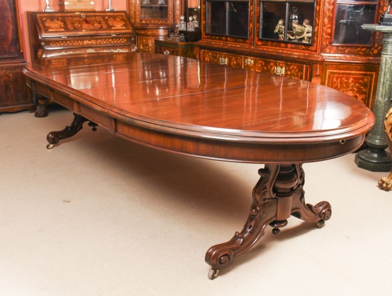 Antique Victorian 10ft Mahogany Twin Base Extending Dining Table 19th C | Ref. no. 09528 | Regent Antiques