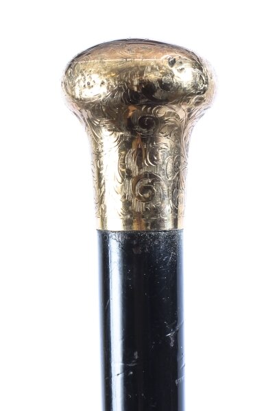 Antique Walking Stick Cane 8 Ct Gold Pommel Late 19th Century | Ref. no. 09530 | Regent Antiques