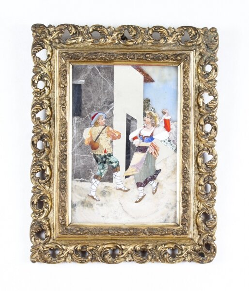 Antique Italian Grand Tour Pietra Dura Plaque Giltwood Frame 19th Century Antique Italian Grand Tour Pietra Dura Plaque Giltwood Frame 19th Century | Ref. no. 09590 | Regent Antiques