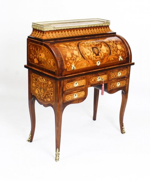 Antique French Louis XV Revival Marquetry Bureau c.1870  19th Century | Ref. no. 09607 | Regent Antiques