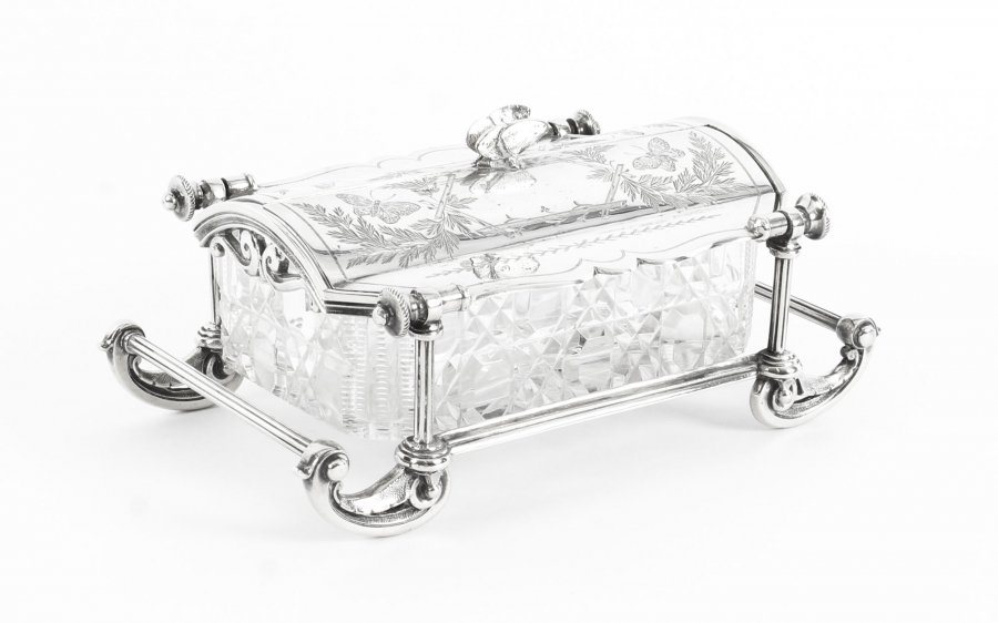 Antique Elkington & Co English Silver Plated & Cut Glass Butter Dish 19th C | Ref. no. 09624 | Regent Antiques