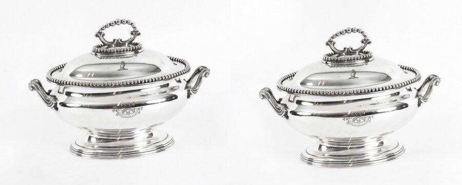 Antique Pair Sauce Tureens Entree Dishes  Elkington C1860  19th Century | Ref. no. 09630 | Regent Antiques