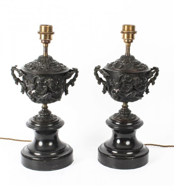 Antique Pair Grand Tour Bronze Urn Lamps Sir David Tang  19th C | Ref. no. 09640 | Regent Antiques