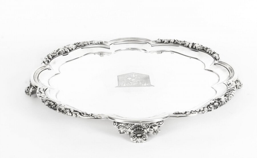 Antique Large William IV Silver Tray Salver by Paul Storr 1837  19th Century | Ref. no. 09765 | Regent Antiques