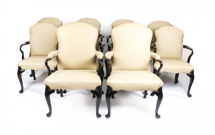 Antique set of 10 Queen Anne Revival Dining Chairs  Armchairs  Circa 1900 | Ref. no. 09783 | Regent Antiques