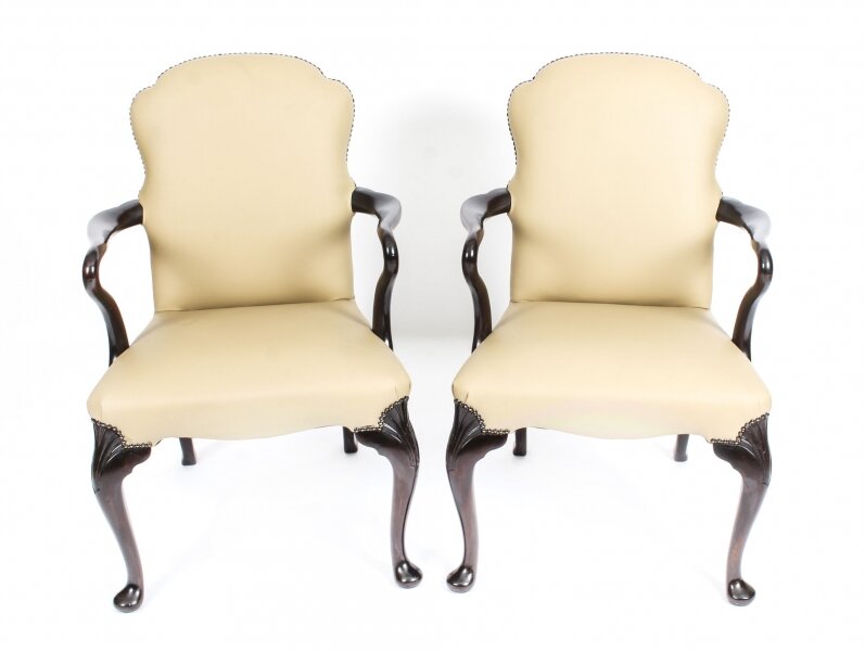 Antique Pair of  Queen Anne Revival Arm Chairs  Circa 1900 | Ref. no. 09783a | Regent Antiques