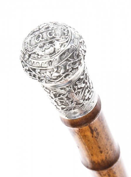 Antique Chinese Silver Walking Stick Cane C1880 19th Century | Ref. no. 09801 | Regent Antiques