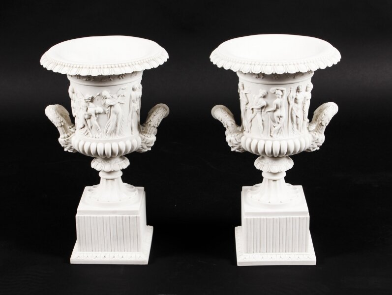 Pair of Neo-Classical Revival Composite Marble Urns Borghese Vase Late 20th C. | Ref. no. 09816e | Regent Antiques
