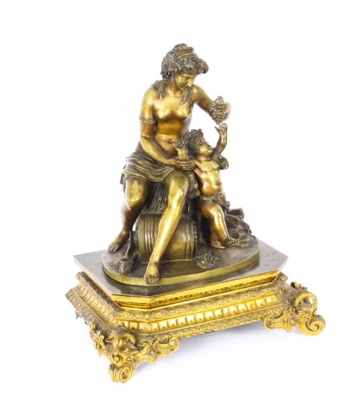 Antique Gilt and Brown Patinated Bronze Figure Group of Mother and Child 19th C | Ref. no. 09835 | Regent Antiques