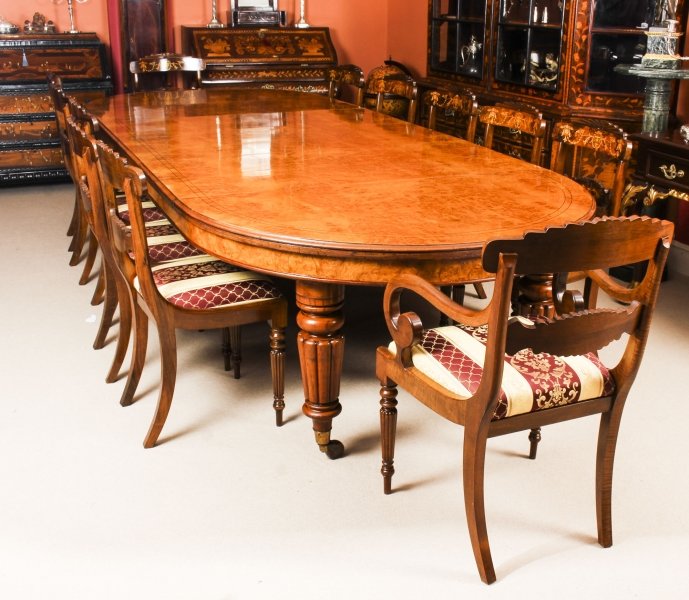 Antique Pollard Oak Victorian Dining Table 19th C & 12 Bespoke Chairs | Ref. no. 09910a | Regent Antiques