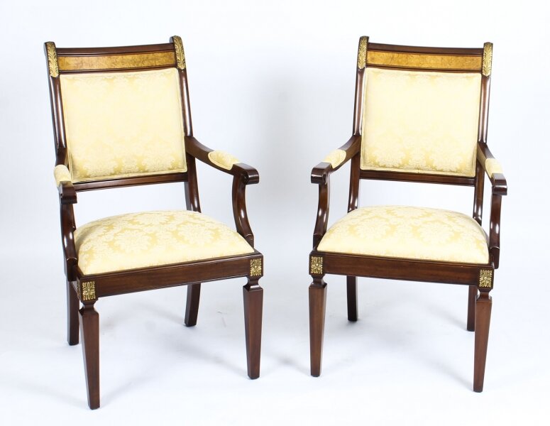 Vintage Pair Empire Revival Mahogany & Ormolu Armchairs by Charles Barr 20th C | Ref. no. 09918 | Regent Antiques
