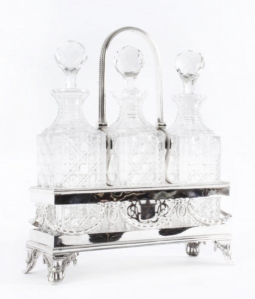 Antique English Silver Plated 3 Bottle Tantalus Martin Hall Arnold & Lewis 1880 | Ref. no. 09928 | Regent Antiques