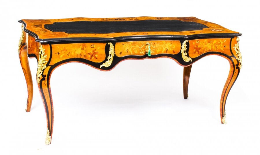 Antique Burr  Walnut Marquetry Bureau Plat Writing Table 19th century | Ref. no. 09954 | Regent Antiques