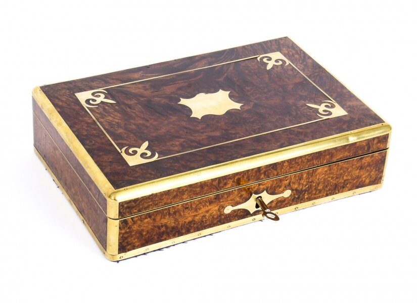 Antique  Victorian Burr Walnut & Cut Brass  humidor 19th C | Ref. no. 09960 | Regent Antiques