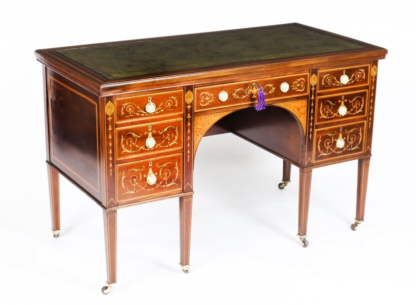 Antique Edwardian Marquetry Inlaid Desk Writing Table c.1890 19th C | Ref. no. A1011 | Regent Antiques