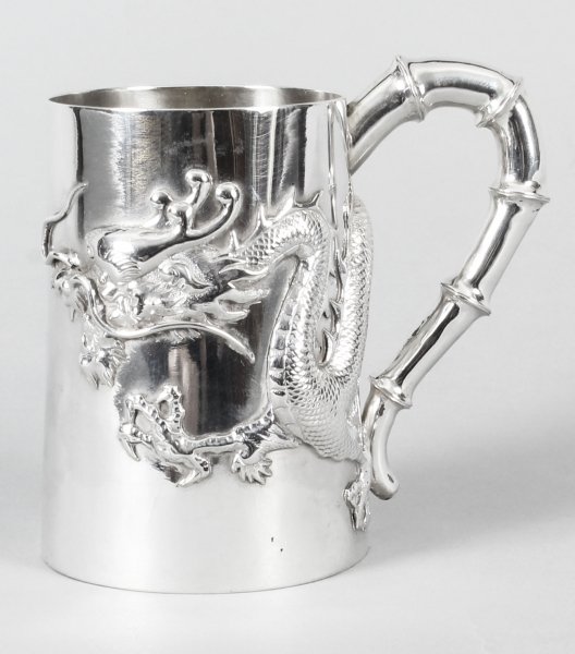 Antique Chinese Solid Silver Mug by Hung Chong With Dragon Monogram Ca 1900 | Ref. no. A1014 | Regent Antiques