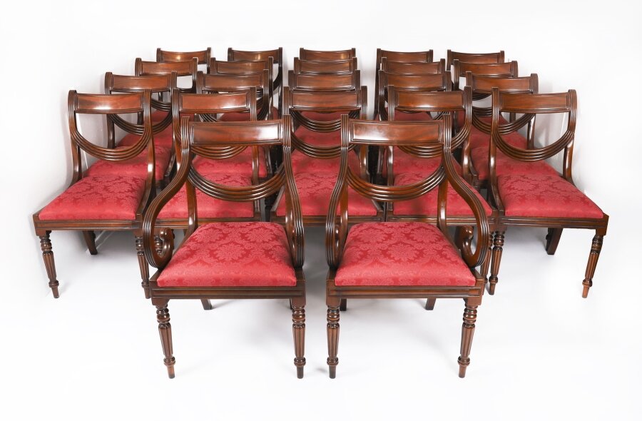 Vintage Set 22 Regency Revival Swag back Dining Chairs 20th Century | Ref. no. A1042x | Regent Antiques
