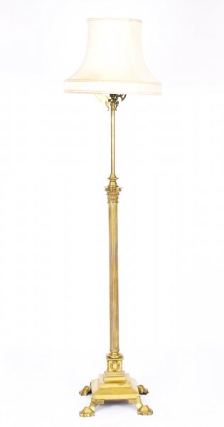Antique Victorian Brass Corinthian Column Adjustable  Standard Lamp  19th C | Ref. no. A1063 | Regent Antiques