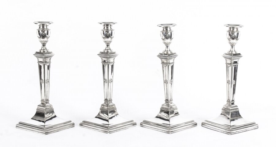 Antique Set of 4 Silver Plated Candlesticks by James Dixon & Sons Ca 1875 19th C | Ref. no. A1075 | Regent Antiques