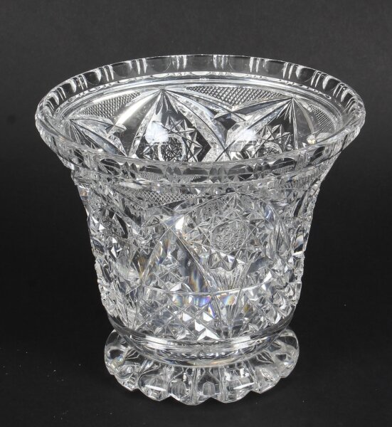 Vintage Cut Glass Crystal Glass Vase  Mid 20th Century | Ref. no. A1082 | Regent Antiques