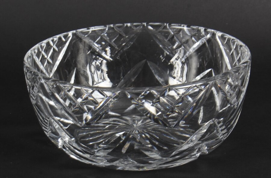 Vintage Large English Crystal Cut Glass Bowl Mid Century | Ref. no. A1113 | Regent Antiques