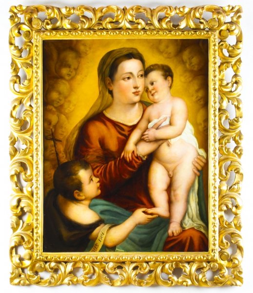 Antique Oil Painting \'The Virgin Child and Saint John\' by Egisto Manzuoli 19th C | Ref. no. A1119 | Regent Antiques