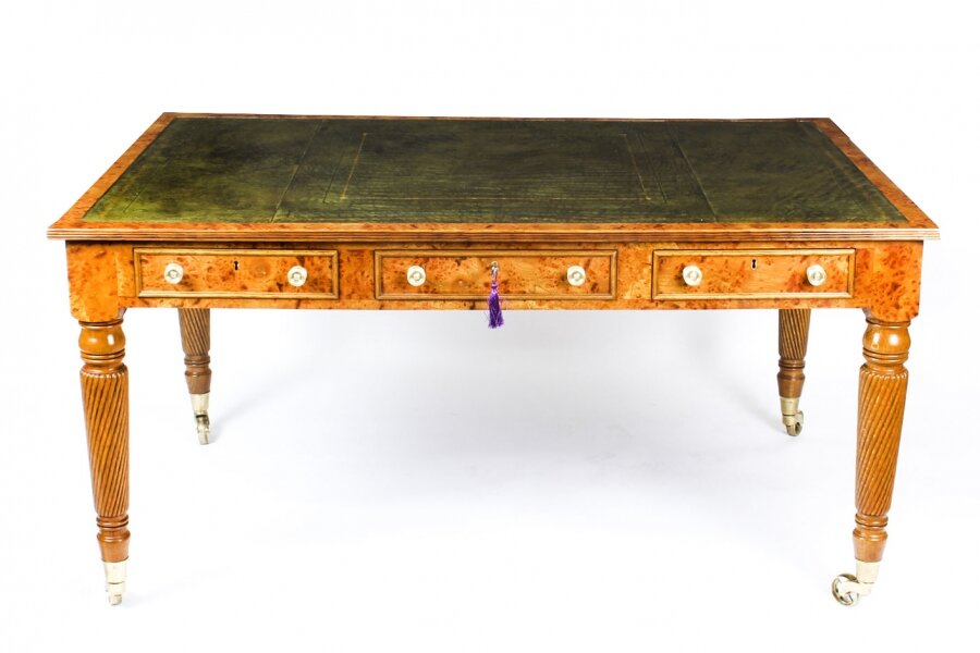 Antique Victorian 6 Drawer Pollard Oak Partners Writing Table Desk C1850 19th C | Ref. no. A1123 | Regent Antiques