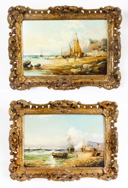 Antique Pair  Seascape Paintings by John James Wilson 19th Century | Ref. no. A1126 | Regent Antiques