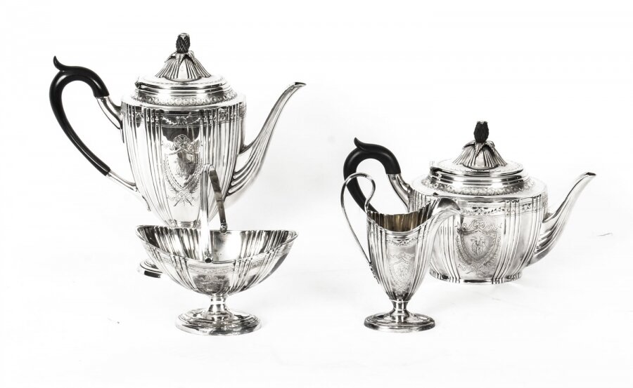 Antique Silver plated cased Tea Set Walker & Hall, Sheffield c 1860 19th C | Ref. no. A1182 | Regent Antiques