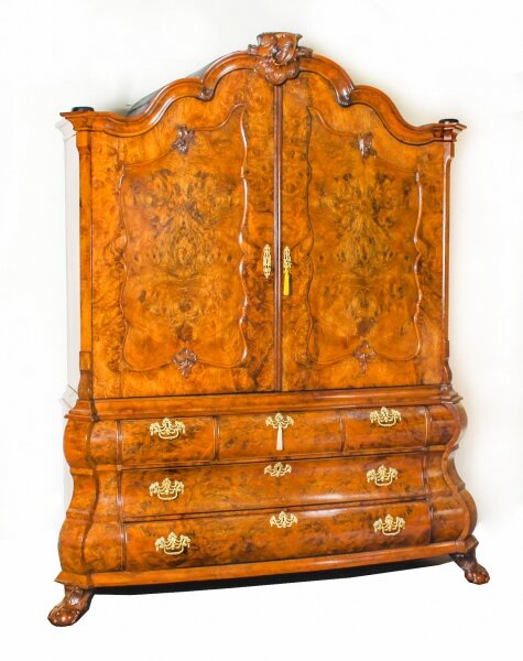 Antique Dutch Burr Walnut Bombé Cabinet Armoire Secret Drawers  18th Century | Ref. no. A1223 | Regent Antiques