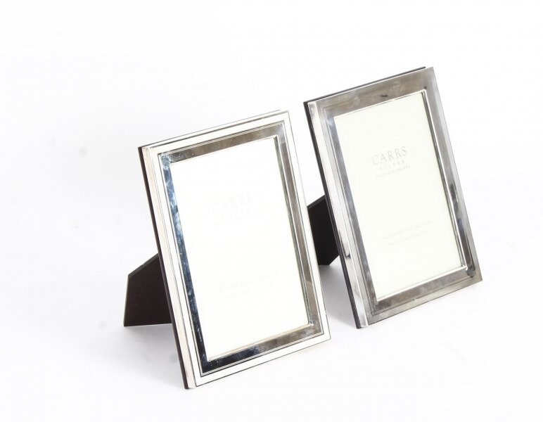 TWO SILVER MOUNTED RECTANGULAR PHOTO FRAMES BY CARR\'S OF SHEFFIELD LTD. | Ref. no. A1227 | Regent Antiques