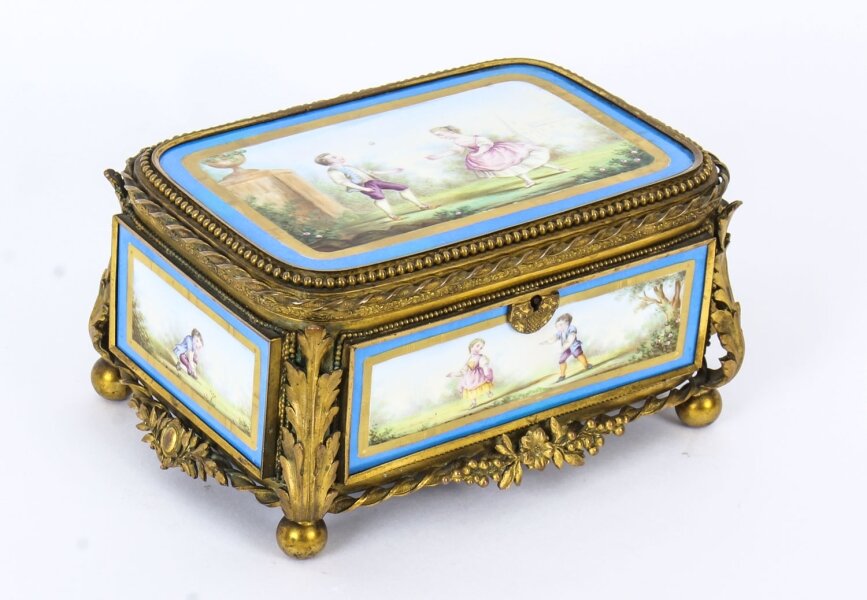 Antique French Sevres Porcelain and Ormolu Jewellery Casket C1860 19th C | Ref. no. A1249a | Regent Antiques